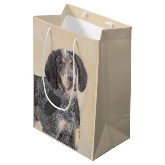 Bluetick Coonhound Painting - Cute Original Dog Ar Medium Cadeauzakje (Voorkant Gekanteld)