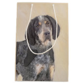 Bluetick Coonhound Painting - Cute Original Dog Ar Medium Cadeauzakje (Achterkant)