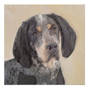 Bluetick Coonhound Painting - Cute Original Dog Ar Perfect Poster