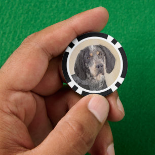 Bluetick Coonhound Painting - Cute Original Dog Ar Poker Chips