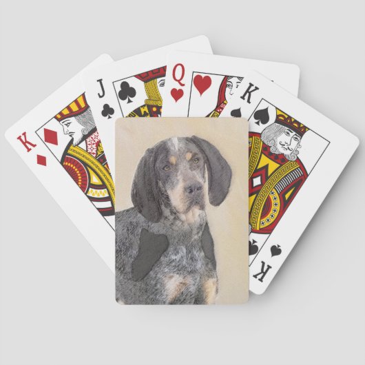 Bluetick Coonhound Painting - Cute Original Dog Ar Pokerkaarten (Achterkant)