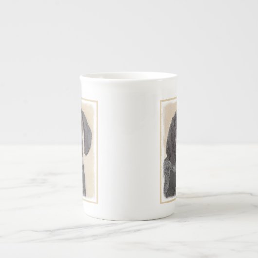 Bluetick Coonhound Painting - Cute Original Dog Ar Porselein Kop (Voorkant)