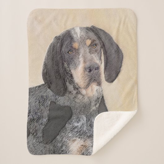 Bluetick Coonhound Painting - Cute Original Dog Ar Sherpa Deken (Voorkant)