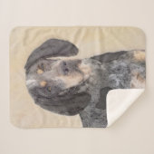 Bluetick Coonhound Painting - Cute Original Dog Ar Sherpa Deken (Voorkant (horizontaal))