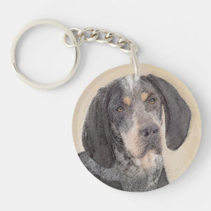 Bluetick Coonhound Painting - Cute Original Dog Ar Sleutelhanger