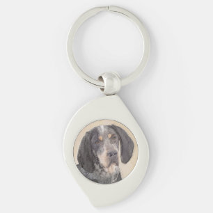 Bluetick Coonhound Painting - Cute Original Dog Ar Sleutelhanger