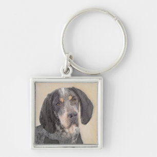 Bluetick Coonhound Painting - Cute Original Dog Ar Sleutelhanger