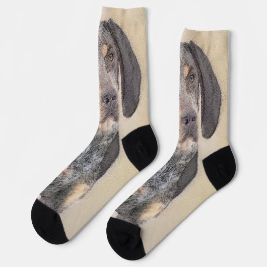 Bluetick Coonhound Painting - Cute Original Dog Ar Sokken (Links)