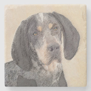 Bluetick Coonhound Painting - Cute Original Dog Ar Stenen Onderzetter