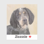 Bluetick Coonhound Painting - Cute Original Dog Ar Sticker (Vel)