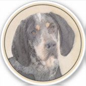 Bluetick Coonhound Painting - Cute Original Dog Ar Sticker (Voorkant)