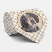 Bluetick Coonhound Painting - Cute Original Dog Ar Stropdas (Opgerold)