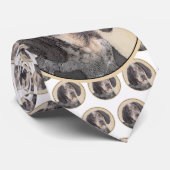 Bluetick Coonhound Painting - Cute Original Dog Ar Stropdas (Opgerold)