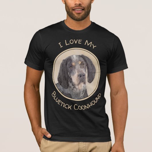 Bluetick Coonhound Painting - Cute Original Dog Ar T-shirt (Voorkant)