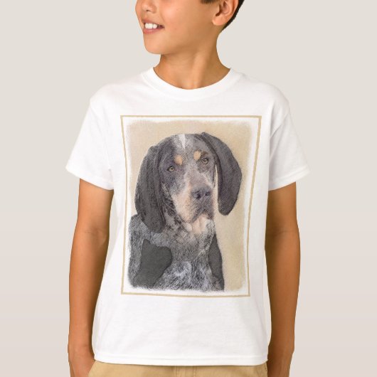 Bluetick Coonhound Painting - Cute Original Dog Ar T-shirt (Voorkant)