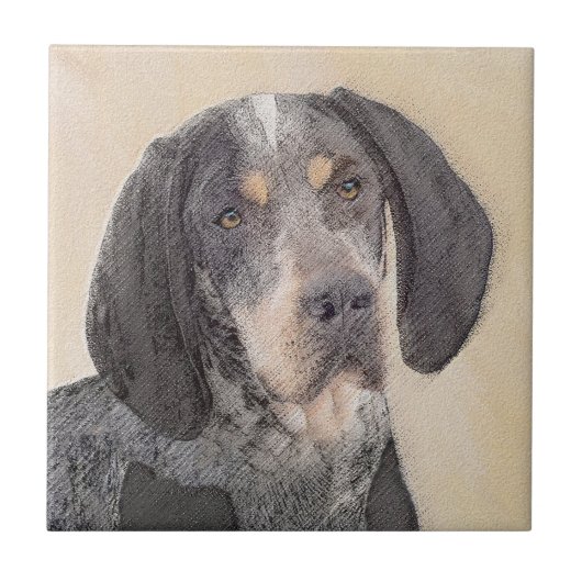 Bluetick Coonhound Painting - Cute Original Dog Ar Tegeltje (Voorkant)