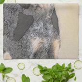 Bluetick Coonhound Painting - Cute Original Dog Ar Theedoek (Gevouwen)