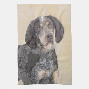 Bluetick Coonhound Painting - Cute Original Dog Ar Theedoek