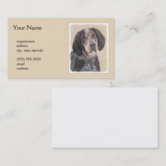 Bluetick Coonhound Painting - Cute Original Dog Ar Visitekaartje (Voorkant / Achterkant)