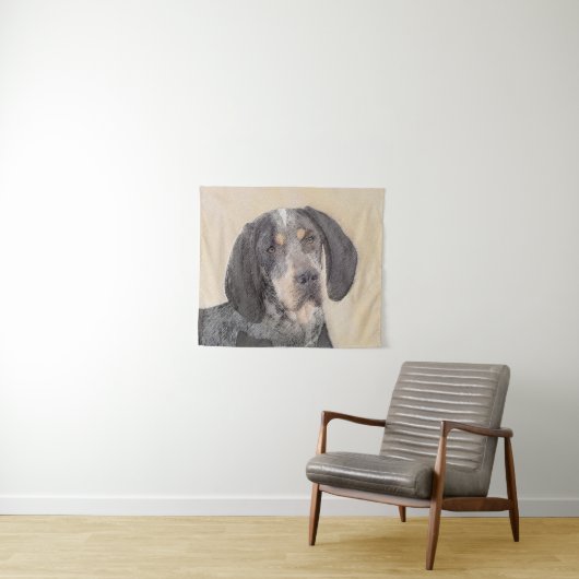 Bluetick Coonhound Painting - Cute Original Dog Ar Wandkleed (In Situ (horizontaal))