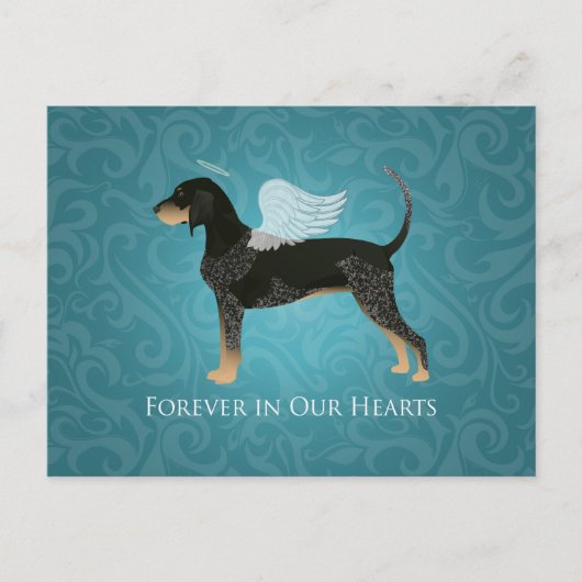 Bluetick Coonhound Pet Memorial Angel Dog Briefkaart (Voorkant)