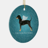Bluetick Coonhound Pet Memorial Angel Dog Keramisch Ornament (Rechts)