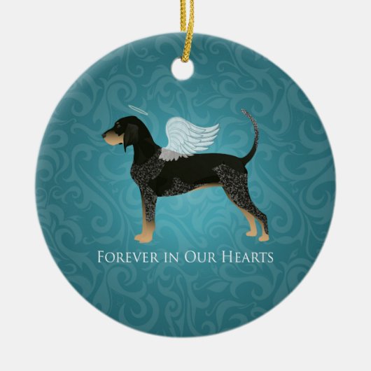 Bluetick Coonhound Pet Memorial Angel Dog Keramisch Ornament (Voorkant)