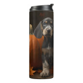 Bluetick Coonhound Pup Autumn Delight Pompoen  Thermosbeker (Gedraaid links)