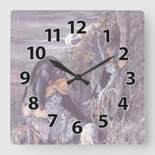 Bluetick Coonhound Puppy Dreamweaver Clock Vierkante Klok