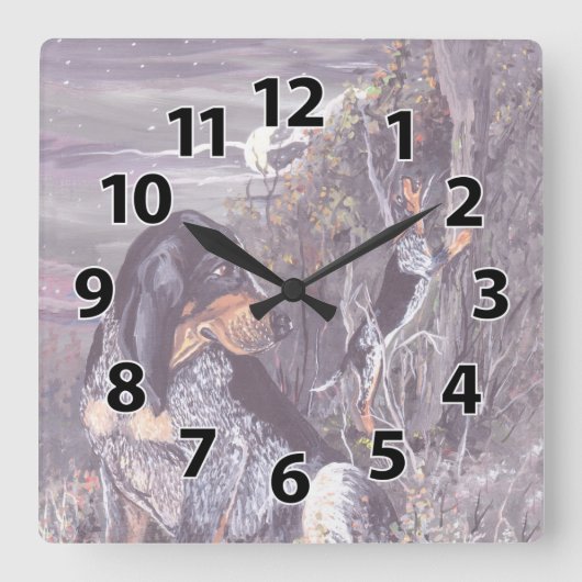 Bluetick Coonhound Puppy Dreamweaver Clock Vierkante Klok (Voorkant)