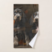 Bluetick Coonhound Puppy Herfst Delight Pompoen Bad Handdoek (Handdoek)