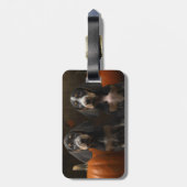 Bluetick Coonhound Puppy Herfst Delight Pompoen Bagagelabel (Achterkant verticaal)