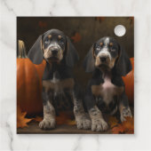 Bluetick Coonhound Puppy Herfst Delight Pompoen Bedankjes Labels (Achterkant)