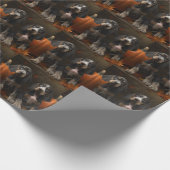 Bluetick Coonhound Puppy Herfst Delight Pompoen Cadeaupapier (Hoek)