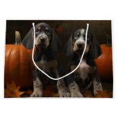 Bluetick Coonhound Puppy Herfst Delight Pompoen Groot Cadeauzakje (Voorkant)