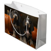 Bluetick Coonhound Puppy Herfst Delight Pompoen Groot Cadeauzakje (Achterkant Gekanteld)