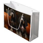 Bluetick Coonhound Puppy Herfst Delight Pompoen Groot Cadeauzakje (Voorkant Gekanteld)