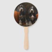 Bluetick Coonhound Puppy Herfst Delight Pompoen Handwaaier (Voorkant)