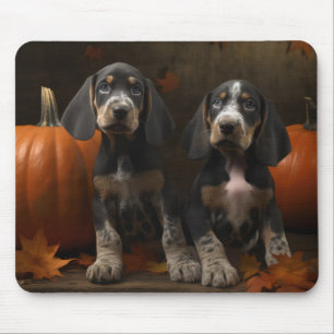 Bluetick Coonhound Puppy Herfst Delight Pompoen Muismat
