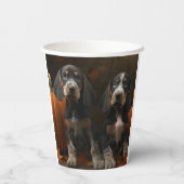 Bluetick Coonhound Puppy Herfst Delight Pompoen Papieren Bekers (Achterkant)