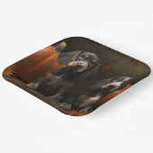 Bluetick Coonhound Puppy Herfst Delight Pompoen Papieren Bordje (Gebogen)