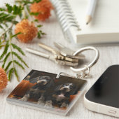 Bluetick Coonhound Puppy Herfst Delight Pompoen Sleutelhanger (Voorkant Rechts)