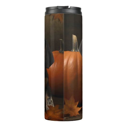 Bluetick Coonhound Puppy Herfst Delight Pompoen Thermosbeker (Achterkant)