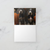 Bluetick Coonhound Puppy Herfst Plezier Pompoen  Kaart (Binnen)