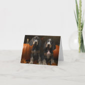 Bluetick Coonhound Puppy Herfstplezier Pompoen  Kaart (Voorkant)