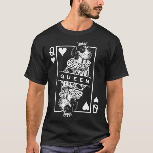 Bluetick Coonhound Queen Of Hearts  Dog  Pop T-shirt (Voorkant)