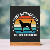 Bluetick Coonhound Retro Zonsondergang Hond Acryl Bord (Neutraal)