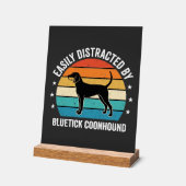 Bluetick Coonhound Retro Zonsondergang Hond Acryl Bord (Hoek)