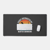 Bluetick Coonhound Retro Zonsondergang Hond Bureaumat (Keyboard & Muis)