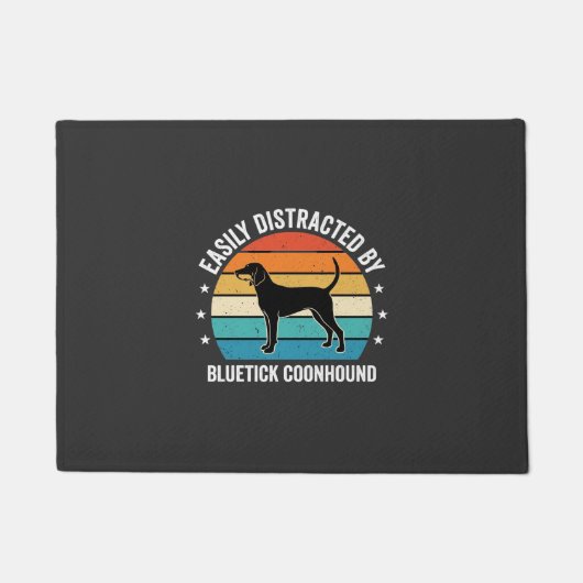 Bluetick Coonhound Retro Zonsondergang Hond Deurmat (Voorkant)